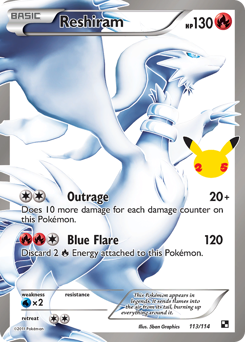Reshiram, Celebrations: Classic Collection #113, Pokémon TCG card