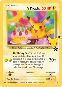 _____'s Pikachu, Celebrations: Classic Collection #24, Pokémon TCG card