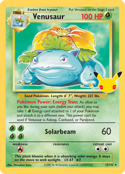 Venusaur, Celebrations: Classic Collection #15, Pokémon TCG card