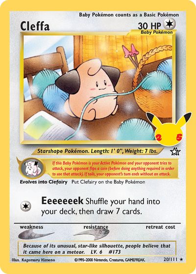 Cleffa, Celebrations: Classic Collection #20, Pokémon TCG card