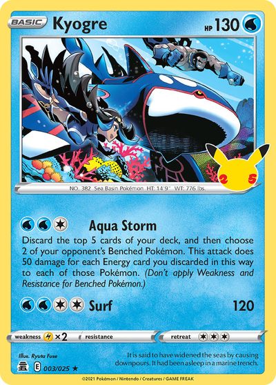 Kyogre, Celebrations #3, Pokémon TCG card