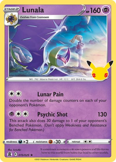 Lunala, Celebrations #15, Pokémon TCG card