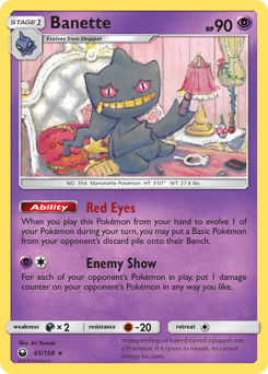 Banette, Celestial Storm #65, Pokémon TCG card