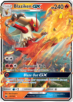 Blaziken-GX, Celestial Storm #28, Pokémon TCG card