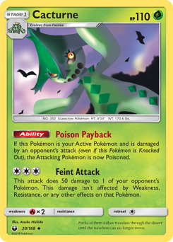 Cacturne, Celestial Storm #20, Pokémon TCG card