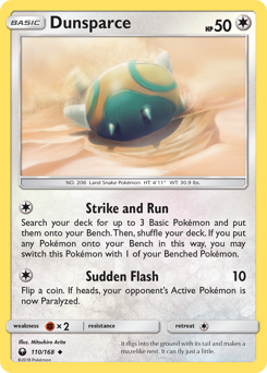 Dunsparce, Celestial Storm #110, Pokémon TCG card