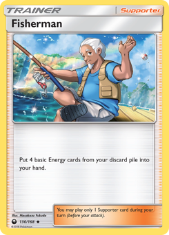 Fisherman, Celestial Storm #130, Pokémon TCG card