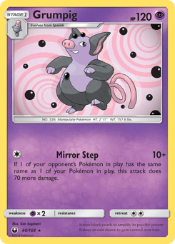 Grumpig, Celestial Storm #60, Pokémon TCG card