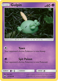 Gulpin, Celestial Storm #57, Pokémon TCG card