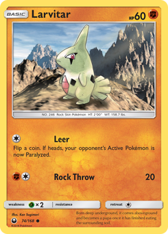 Larvitar, Celestial Storm #74, Pokémon TCG card