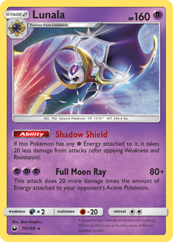 Lunala, Celestial Storm #70, Pokémon TCG card