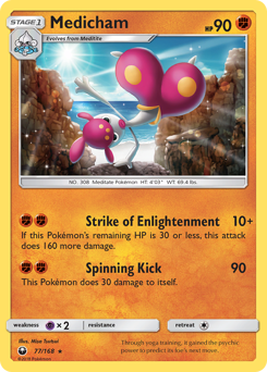 Medicham, Celestial Storm #77, Pokémon TCG card