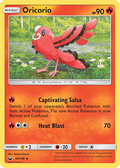 Oricorio, Celestial Storm #30, Pokémon TCG card