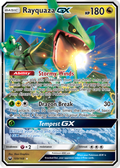 Rayquaza-GX, Celestial Storm #109, Pokémon TCG card