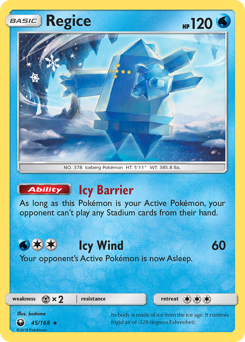 Regice, Celestial Storm #45, Pokémon TCG card