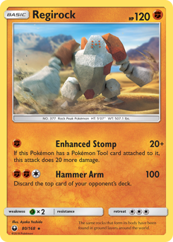 Regirock, Celestial Storm #80, Pokémon TCG card