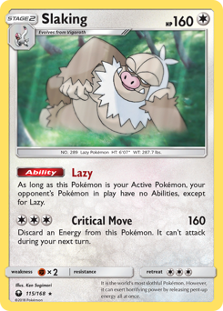 Slaking, Celestial Storm #115, Pokémon TCG card