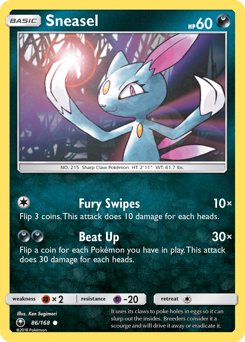 Sneasel, Celestial Storm #86, Pokémon TCG card