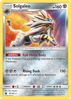Solgaleo, Celestial Storm #99, Pokémon TCG card