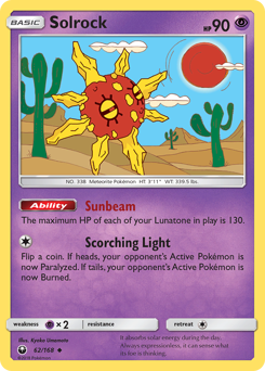 Solrock, Celestial Storm #62, Pokémon TCG card