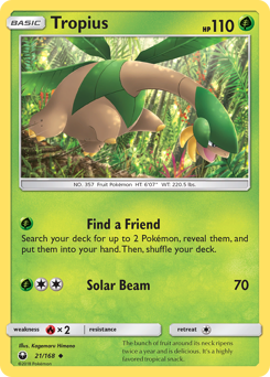 Tropius, Celestial Storm #21, Pokémon TCG card