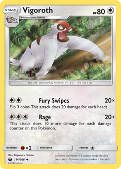 Vigoroth, Celestial Storm #114, Pokémon TCG card