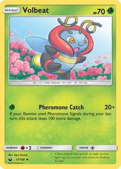 Volbeat, Celestial Storm #17, Pokémon TCG card