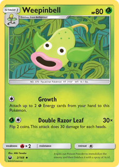 Weepinbell, Celestial Storm #2, Pokémon TCG card