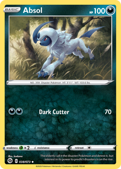 Absol, Champion's Path #38, Pokémon TCG card