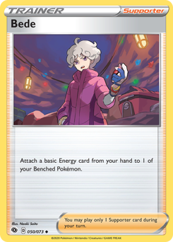 Bede, Champion's Path #50, Pokémon TCG card
