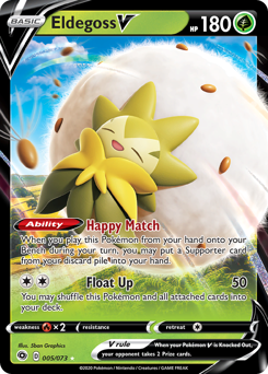 Eldegoss V, Champion's Path #5, Pokémon TCG card