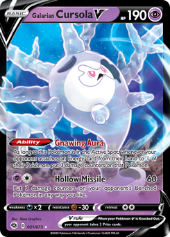 Galarian Cursola V, Champion's Path #21, Pokémon TCG card