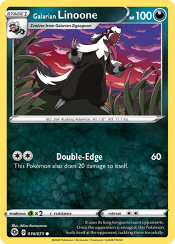Galarian Linoone, Champion's Path #36, Pokémon TCG card