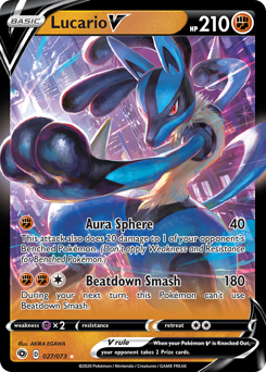 Lucario V, Champion's Path #27, Pokémon TCG card