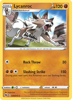 Lycanroc, Champion's Path #30, Pokémon TCG card