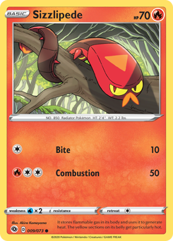 Sizzlipede, Champion's Path #9, Pokémon TCG card