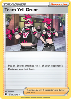 Team Yell Grunt, Champion's Path #67, Pokémon TCG card