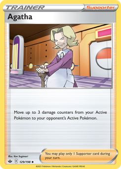 Agatha, Chilling Reign #129, Pokémon TCG card