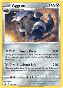 Aggron, Chilling Reign #111, Pokémon TCG card