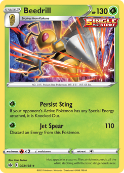 Beedrill, Chilling Reign #3, Pokémon TCG card