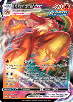 Blaziken VMAX, Chilling Reign #21, Pokémon TCG card