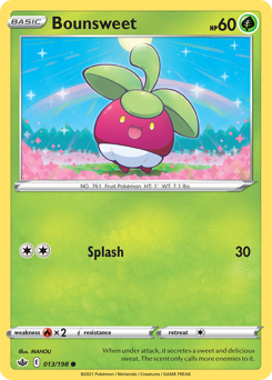 Bounsweet, Chilling Reign #13, Pokémon TCG card