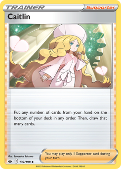 Caitlin, Chilling Reign #132, Pokémon TCG card