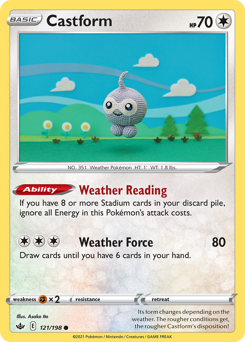 Castform, Chilling Reign #121, Pokémon TCG card