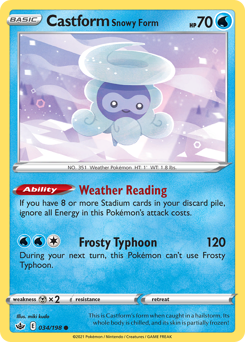 Castform Snowy Form, Chilling Reign #34, Pokémon TCG card