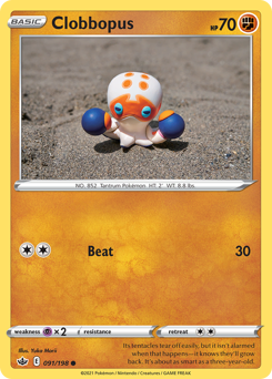 Clobbopus, Chilling Reign #91, Pokémon TCG card