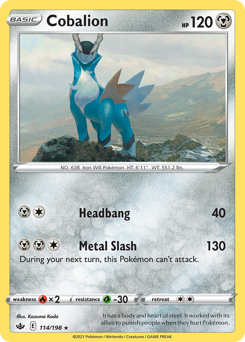 Cobalion, Chilling Reign #114, Pokémon TCG card