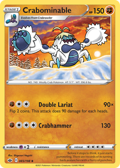 Crabominable, Chilling Reign #85, Pokémon TCG card