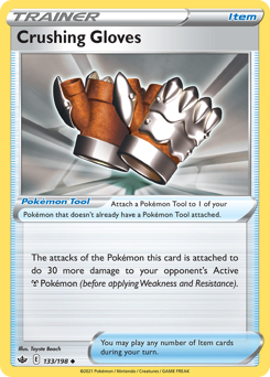 Crushing Gloves, Chilling Reign #133, Pokémon TCG card