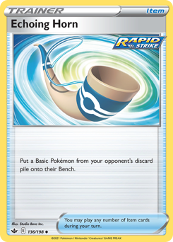 Echoing Horn, Chilling Reign #136, Pokémon TCG card